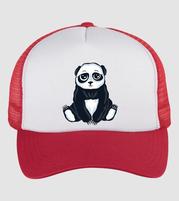 Panda drăguț model alb/roșu pe tricou