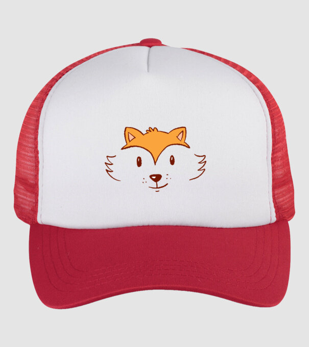 Cap de vulpe drăguț model alb/roșu pe tricou
