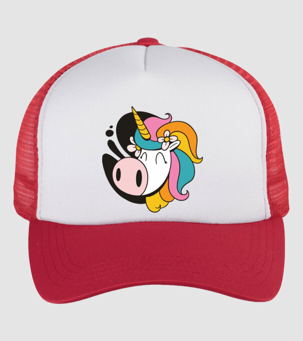 Unicorn drăguț model alb/roșu pe tricou