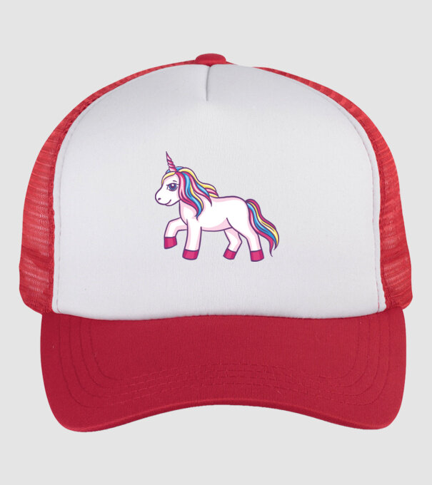 Unicorn drăguț model alb/roșu pe tricou