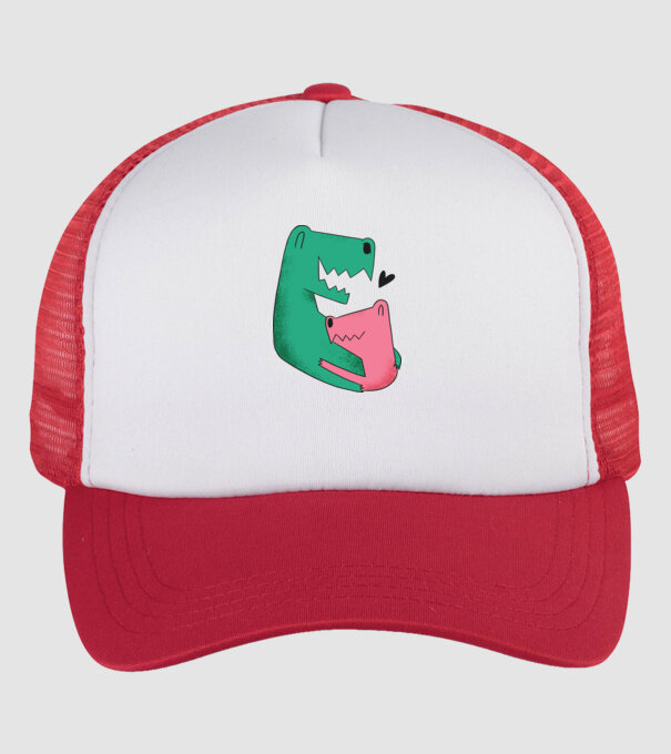 Dinozaur Tată Fiu model alb/roșu pe tricou