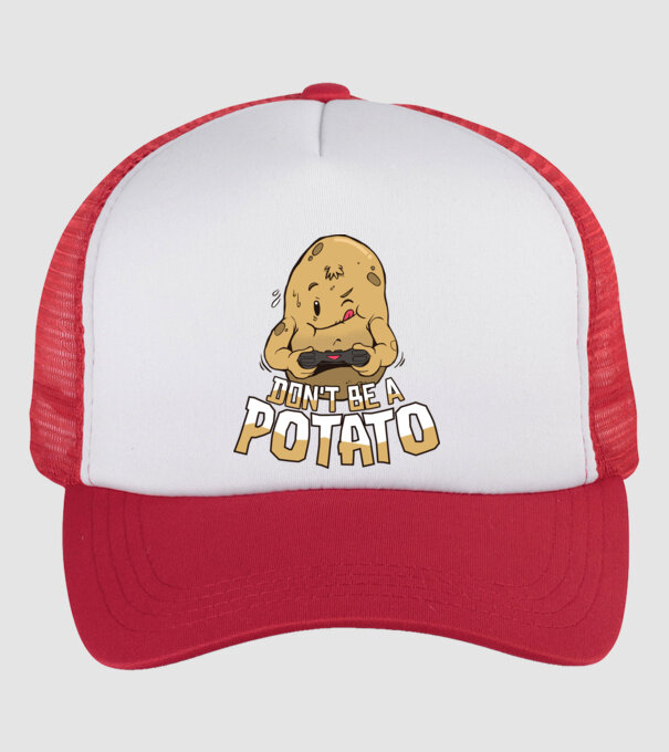 'Don''t be a Potato Gamer' model alb/roșu pe tricou