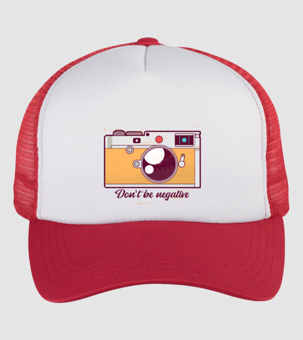 'Don''t be negative - tricou cu fotografie' model alb/roșu pe tricou