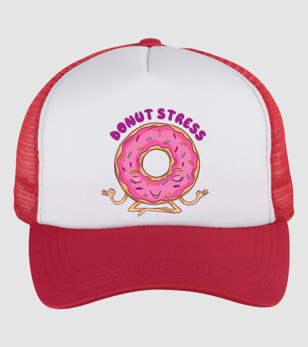 Donut Stress Gogoașă model alb/roșu pe tricou