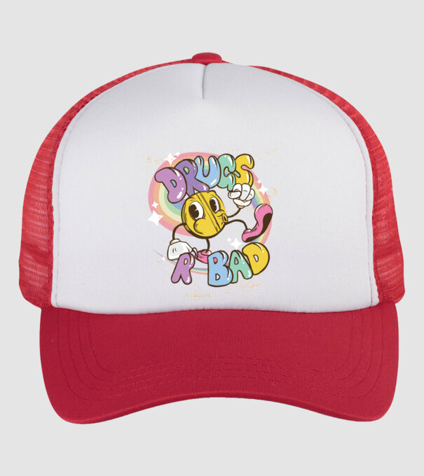 Drugs are Bad - Drogurile sunt rele pentru prevenire model alb/roșu pe tricou