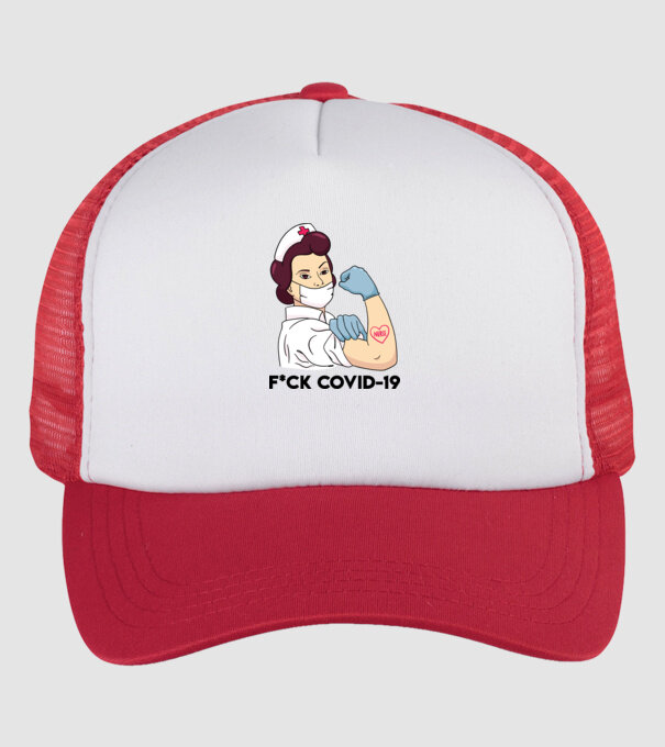 FCK Covid-19 Coronavirus model alb/roșu pe tricou