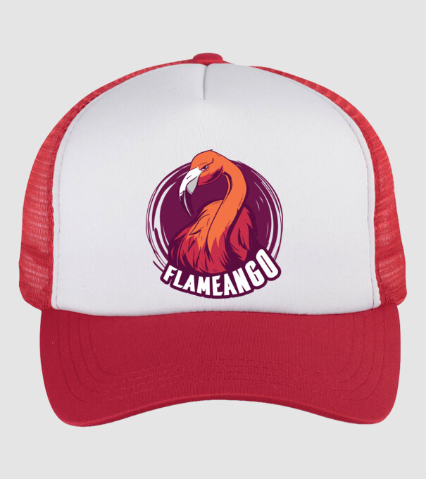 Flamingo model alb/roșu pe tricou