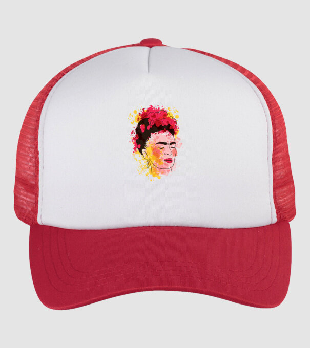 Frida Kahlo model alb/roșu pe tricou