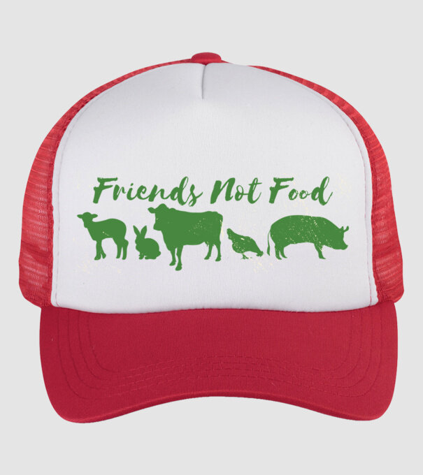Friends Not Food Vegan model alb/roșu pe tricou