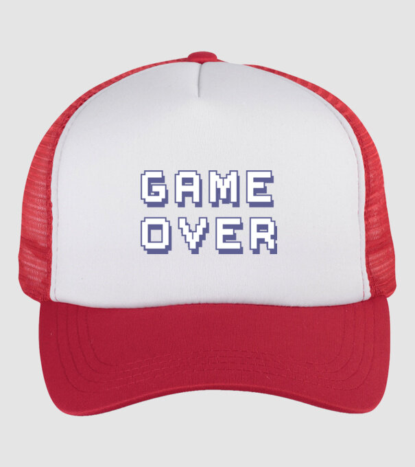 Game Over model alb/roșu pe tricou