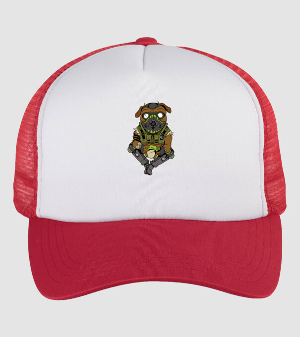 Mops Gamer model alb/roșu pe tricou
