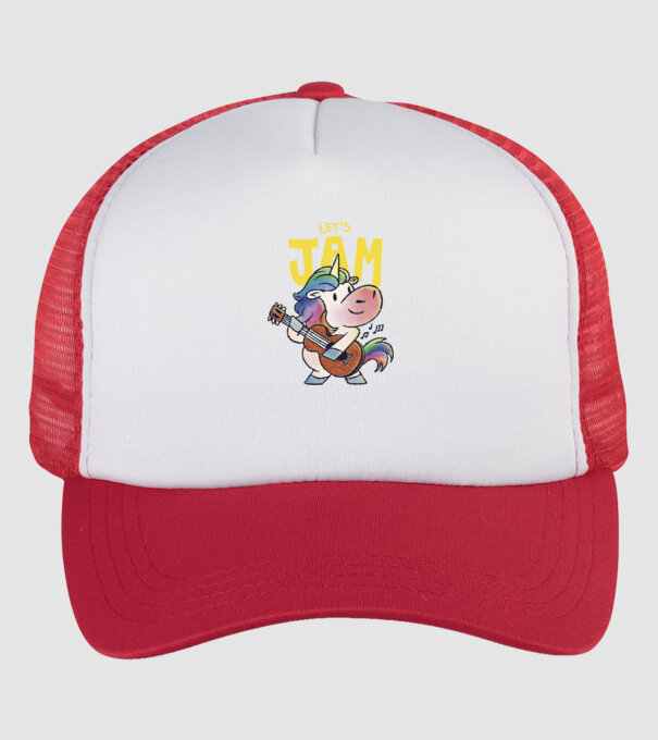 Unicorn cu chitara model alb/roșu pe tricou