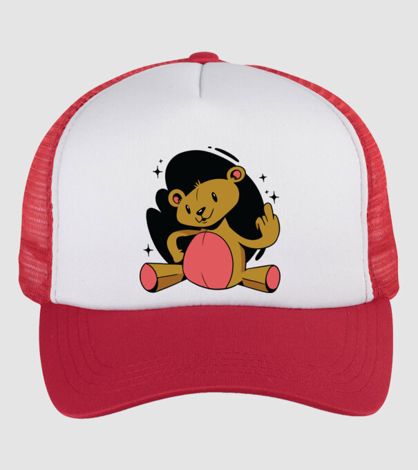 Ursuleț Teddy hain model alb/roșu pe tricou