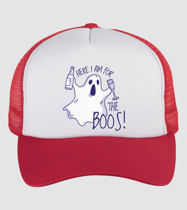 Here I am for the Boos model alb/roșu pe tricou