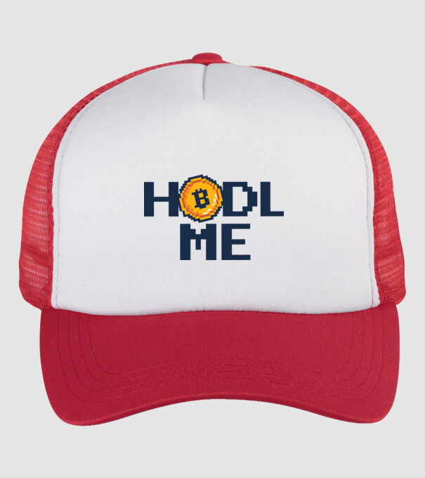 Hodl Me Bitcoin model alb/roșu pe tricou