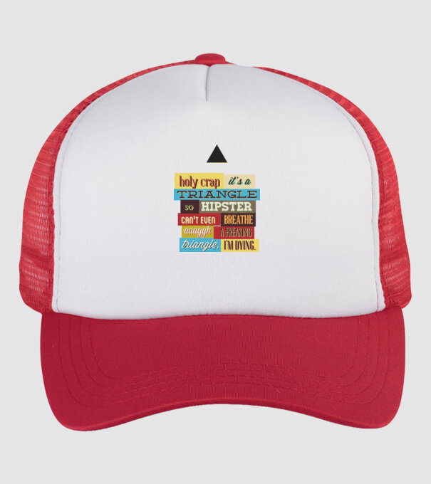 'Holy crap it''s a triangle' model alb/roșu pe tricou