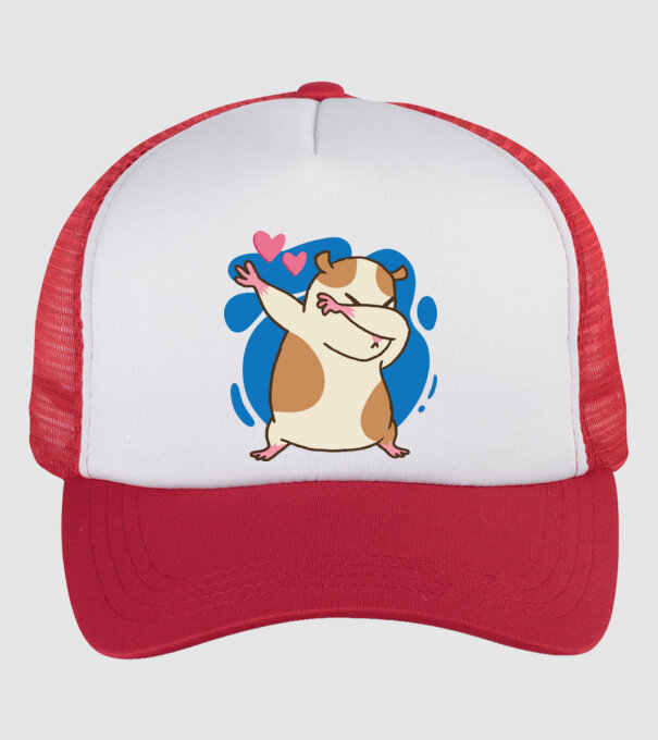 Hamster DAB model alb/roșu pe tricou