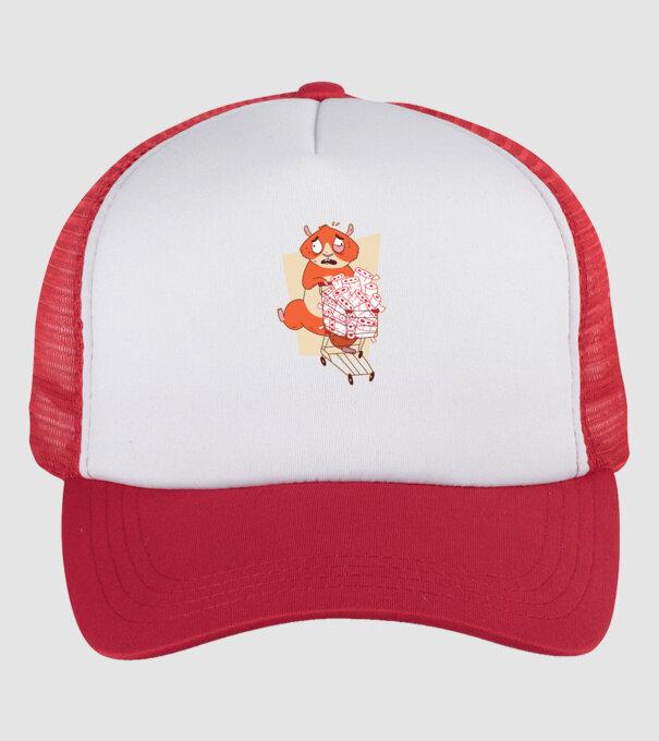 Hamster Panică cumpărături model alb/roșu pe tricou