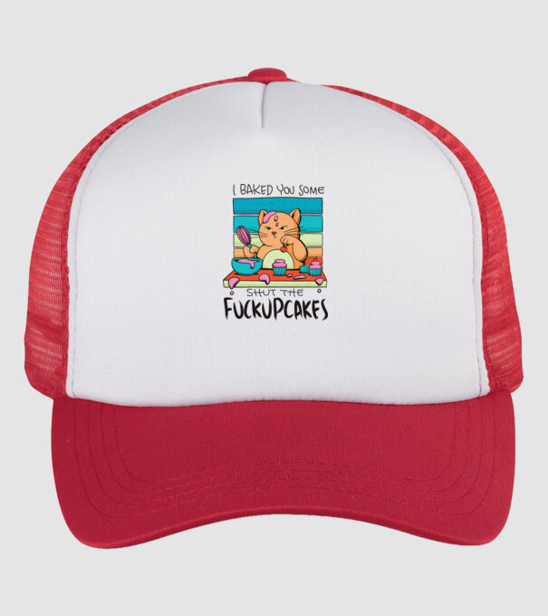 I bakde you some shut the fuckupcakes model alb/roșu pe tricou