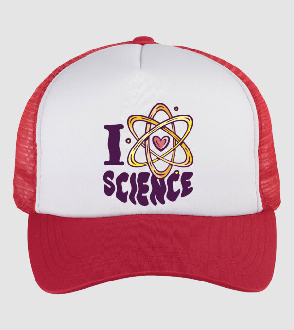 I Love Science știință model alb/roșu pe tricou