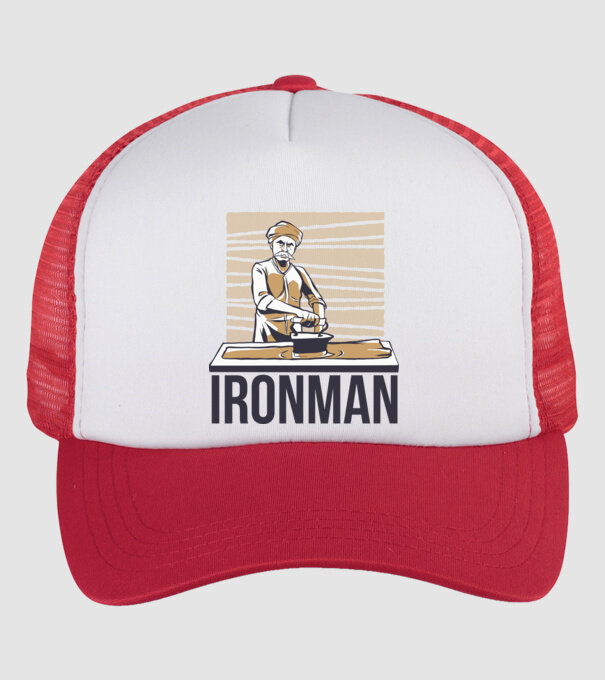 Ironman Om care calcă (montează metal) model alb/roșu pe tricou