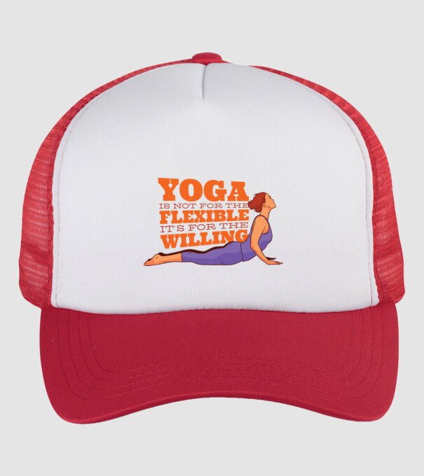 yoga perseverență model alb/roșu pe tricou