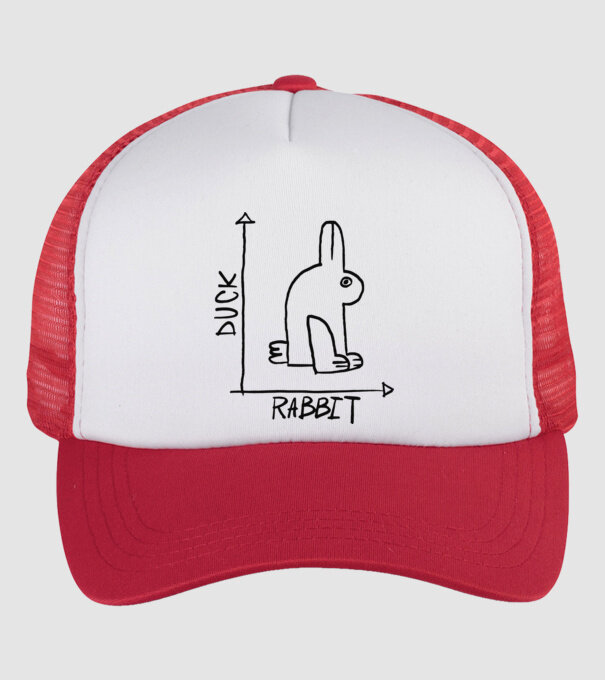 Rață vs Iepure model alb/roșu pe tricou