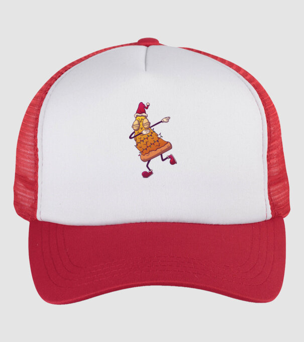 Pizza de Crăciun DAB model alb/roșu pe tricou