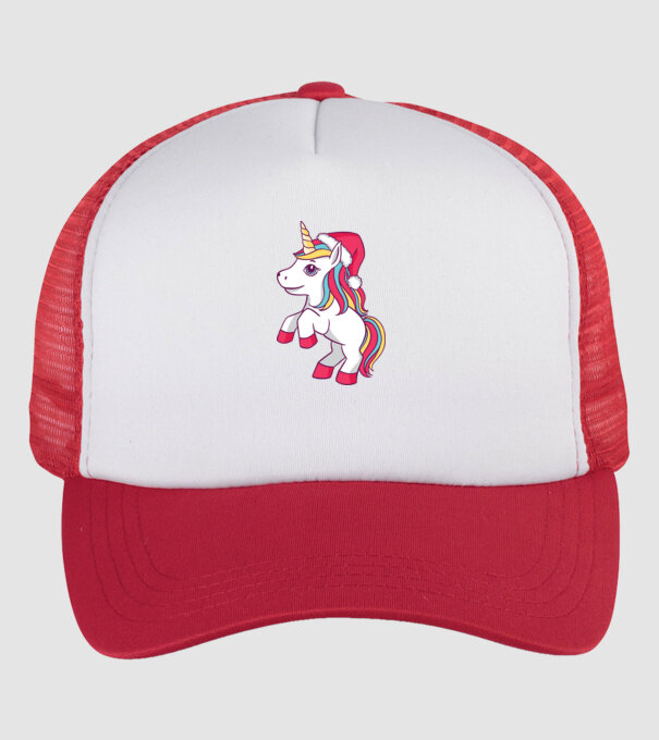 Unicorn de Crăciun model alb/roșu pe tricou