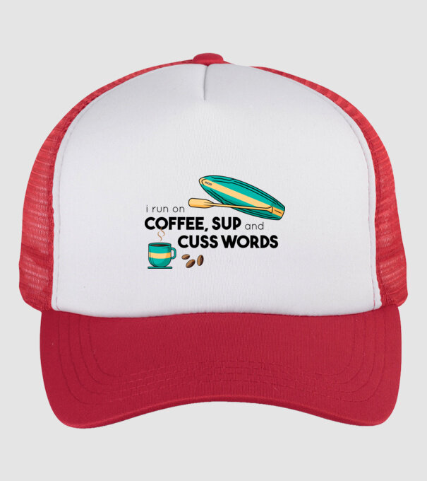 Cafea și SUP model alb/roșu pe tricou