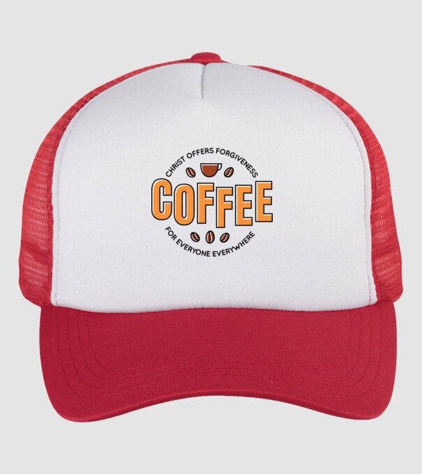 Cafea Iertare model alb/roșu pe tricou