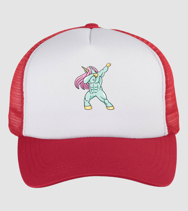 Unicorn Body Building DAB model alb/roșu pe tricou