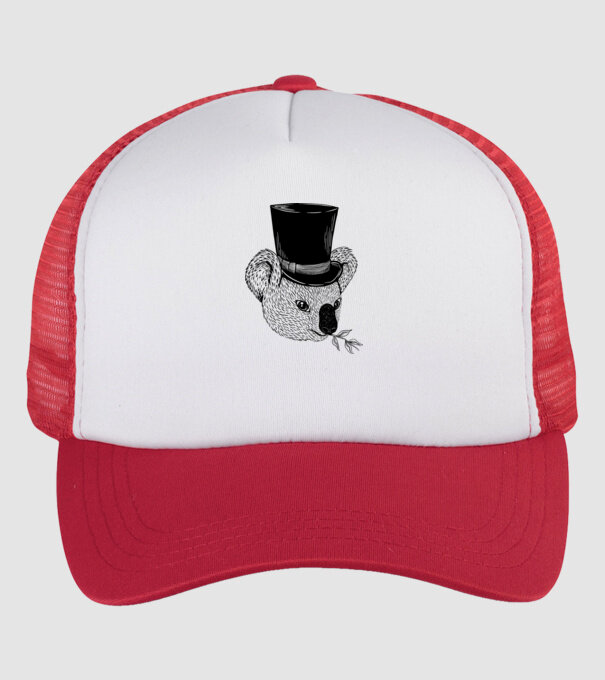 Cilindru Koala model alb/roșu pe tricou