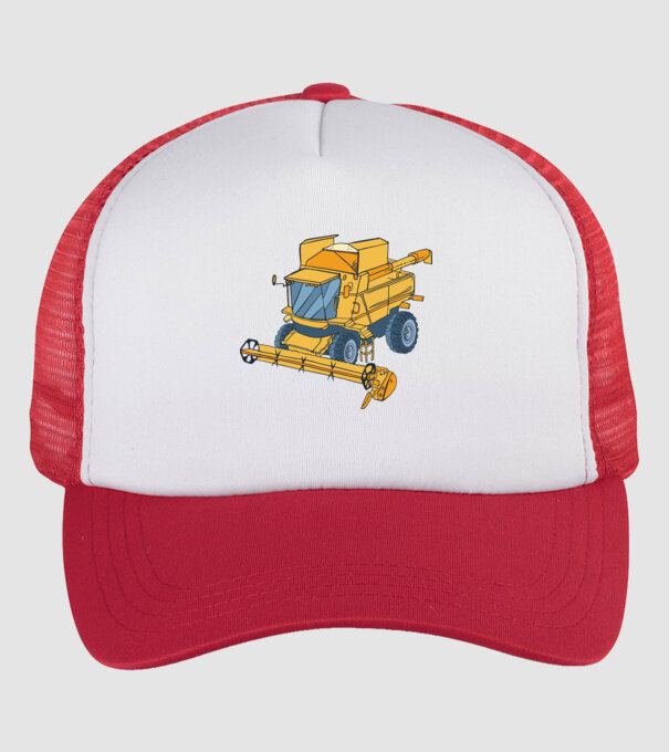 Combină agricolă model alb/roșu pe tricou