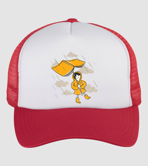 Umbrelă Carte model alb/roșu pe tricou