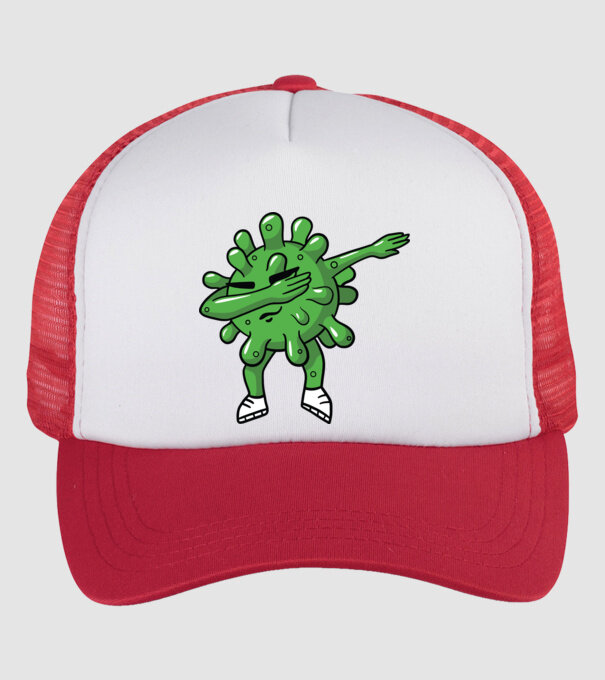 Coronavirus DAB dans model alb/roșu pe tricou
