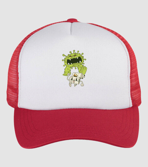 Coronavirus Monstru model alb/roșu pe tricou