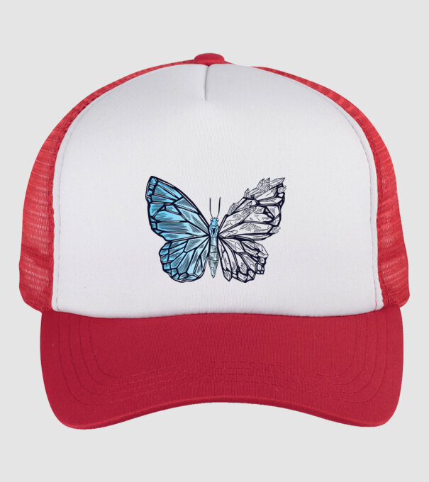 Fluture cristal model alb/roșu pe tricou