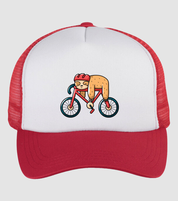 Leneș pe bicicletă model alb/roșu pe tricou