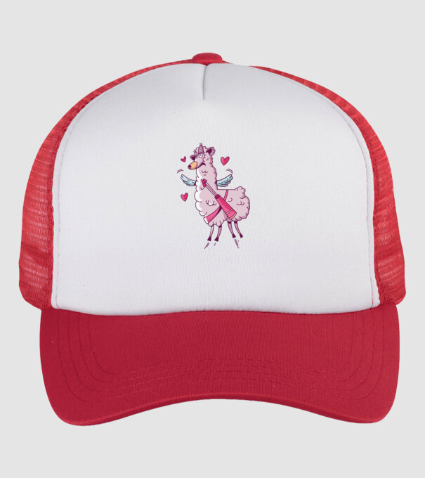 'Dragoste Llama pentru Valentine''s Day' model alb/roșu pe tricou