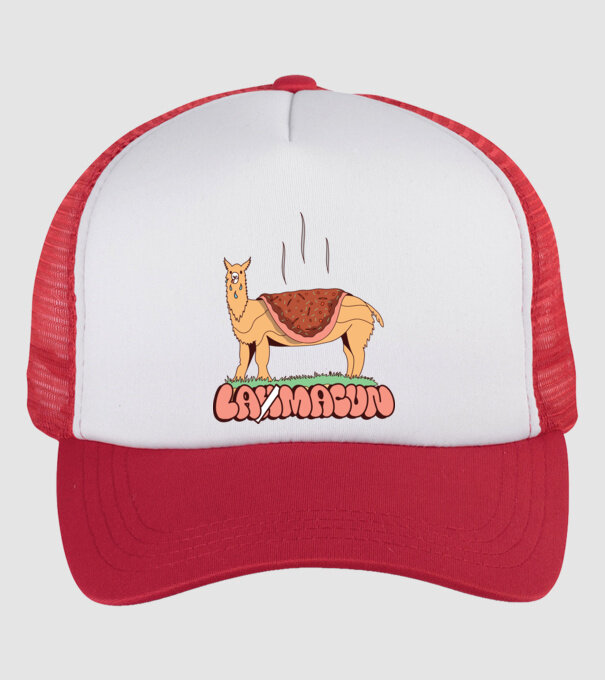 Lamacun Lama model alb/roșu pe tricou