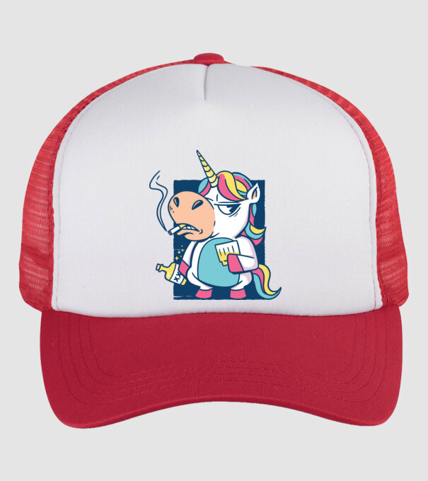 Unicorn rebel model alb/roșu pe tricou