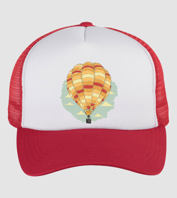 Aerostat model alb/roșu pe tricou