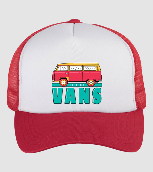Life of Vans model alb/roșu pe tricou