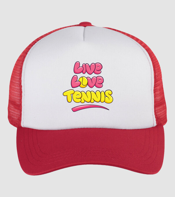 Live Love Tennis model alb/roșu pe tricou