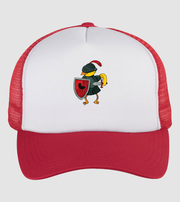 Cavaler Pasăre model alb/roșu pe tricou