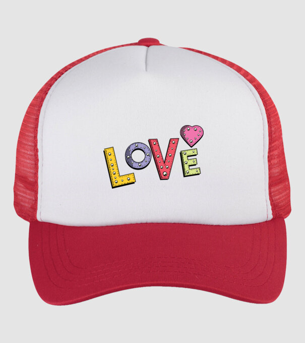 'Inscripție Love pentru Valentine''s Day' model alb/roșu pe tricou