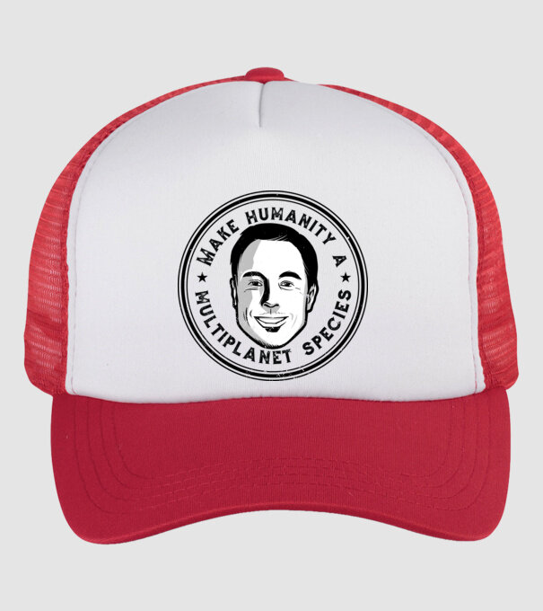 Make humanity a Multiplanet species Elon Musk model alb/roșu pe tricou