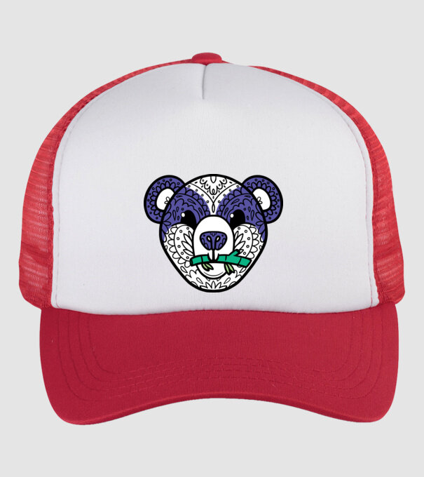 Mandala Panda model alb/roșu pe tricou