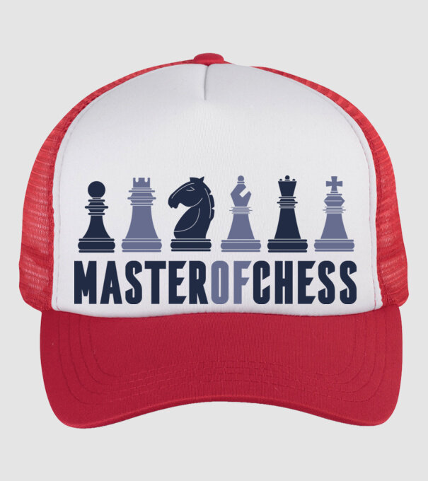 Master of Chess model alb/roșu pe tricou
